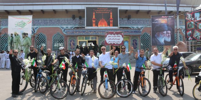 رکاب‌زنی تیم دوچرخه سواری تامین اجتماعی گیلان تا گلزار شهداء رشت