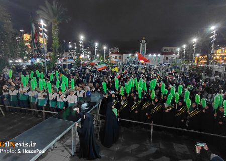 گزارش تصویری | اجتماع بزرگ امام رضایی‌ها در میدان شهدای ذهاب رشت