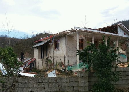 خسارت باد به منازل مسکونی و زیرساخت های گیلان/ فوت شهروند ۶۰ ساله بر اثر سقوط دیوار