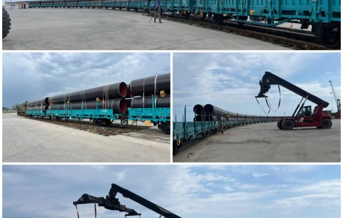 آغاز عملیات حمل ترانزیتی لولههای فولادی از ترکیه به ترکمنستان از مسیر بندر کاسپین گیلان