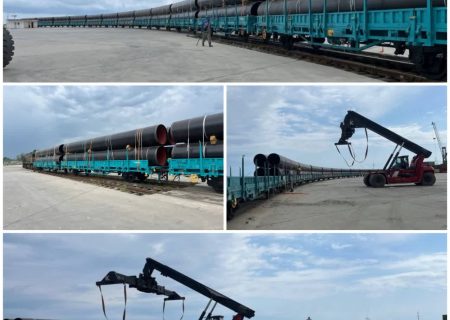 آغاز عملیات حمل ترانزیتی لوله‌های فولادی از ترکیه به ترکمنستان از مسیر بندر کاسپین گیلان